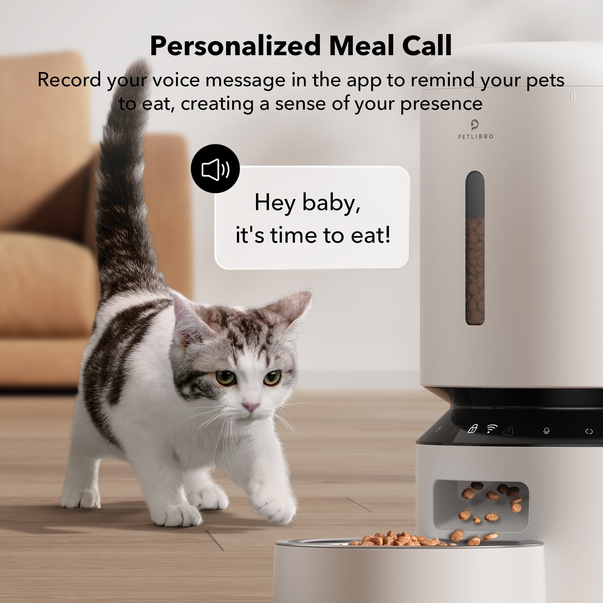 WiFi Automatic Pet Feeder, 5 Liter Timed Food Dispenser with App Scheduling and Single or Dual Bowls source image 7