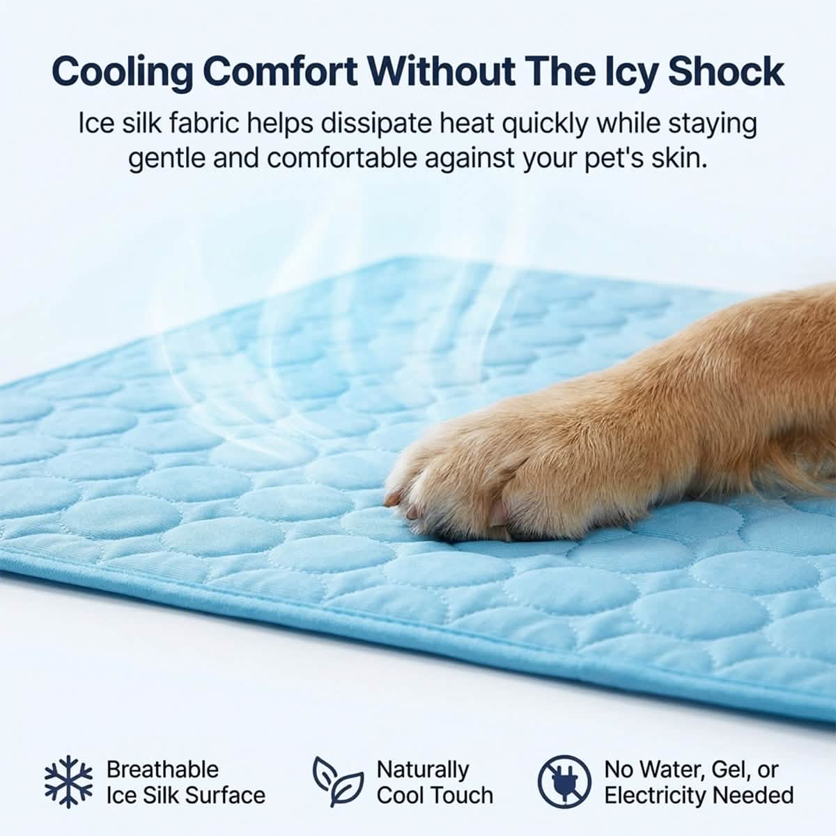 Self-Cooling Dog Mat in Three Crate-Friendly Sizes, Ice Silk Surface for Indoor, Car and Summer Rest source image 7