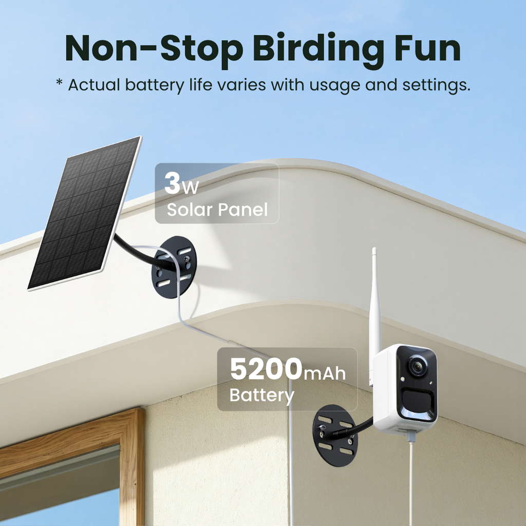 Smart 2K Birdwatching Camera, Wide-Angle Feeder Companion with Bendable Mount for App-Connected Viewing source image 7