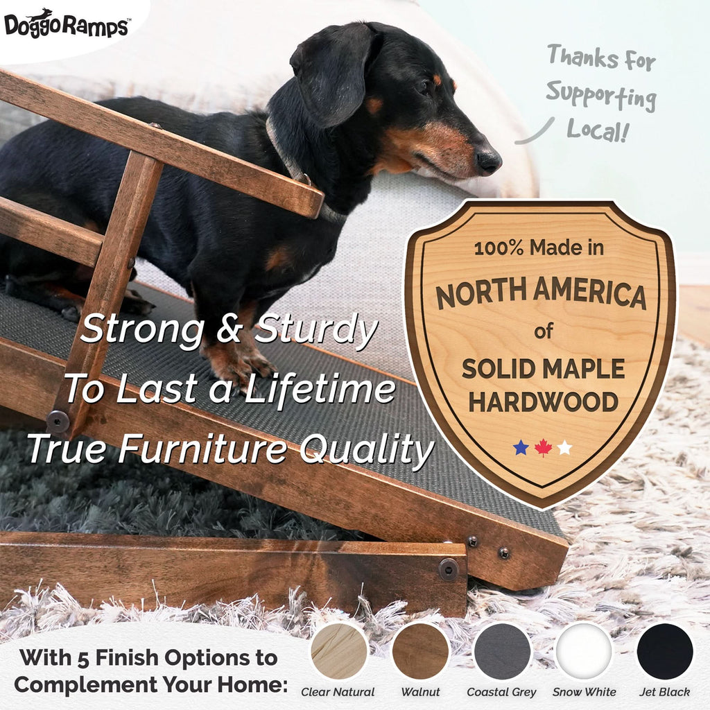 Adjustable Solid Maple Dog Ramp for Beds from 12 to 37 Inches High with Side Rails and Non-Slip Traction product image 7