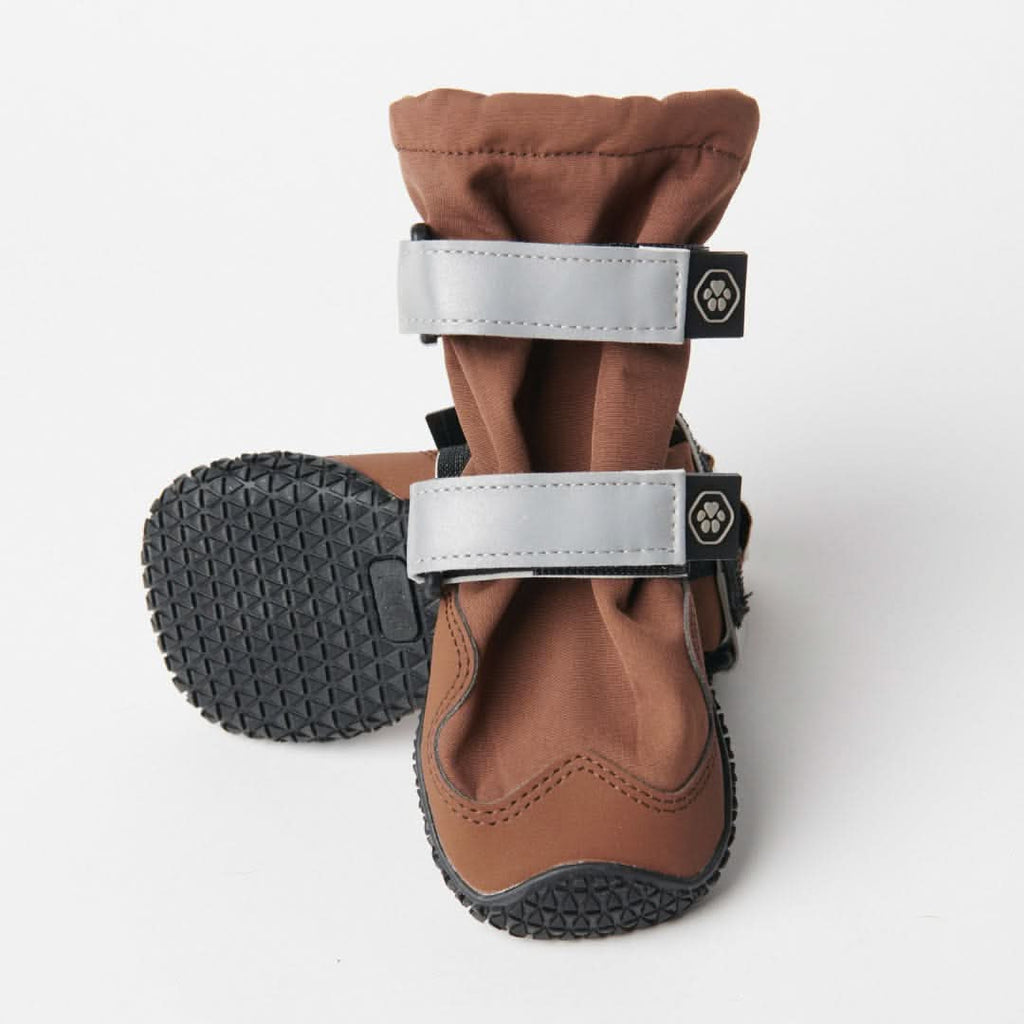 Waterproof Dog Rain Boots in Brown, Four-Shoe Set for Mud, Snow and Wet Walks across Eight Sizes source image 7