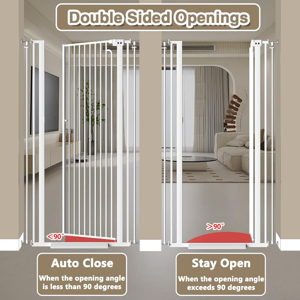 Extra Tall Walk-Through Pet Gate, 57-Inch Pressure-Mounted Steel Barrier in Six Width Ranges source image 8