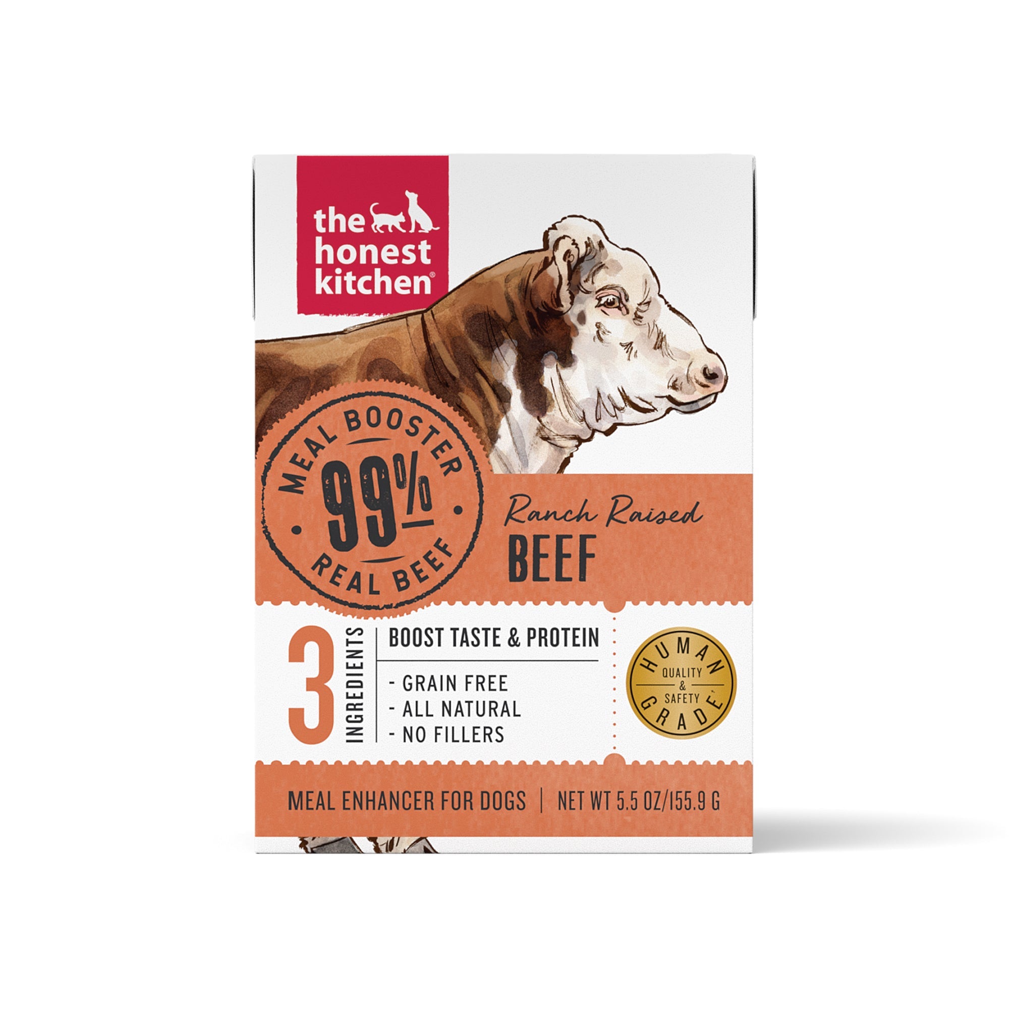 99% Beef Dog Food Meal Booster, Human-Grade High-Protein Topper in Twelve 5.5 oz Pour-and-Serve Packs source image 8