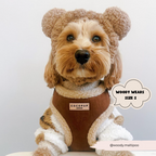 Adjustable Neck Dog Harness, Brown Faux Suede Walking Vest with Soft Fluffy Trim in XXS to Large Sizes source image 8