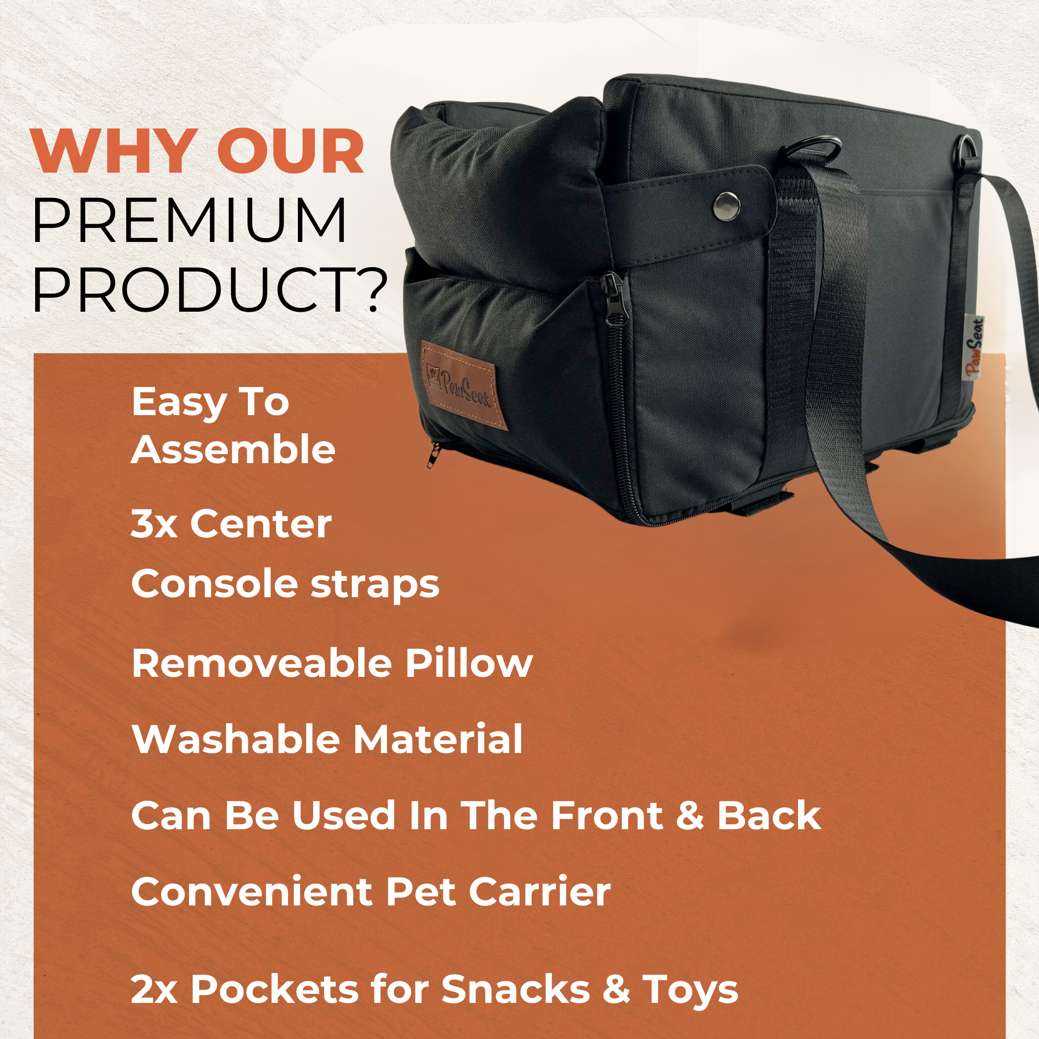 Pet Car Booster Seat and Carrier for Small Pets, Convertible Travel Basket with Safety Tether and Pillow source image 8