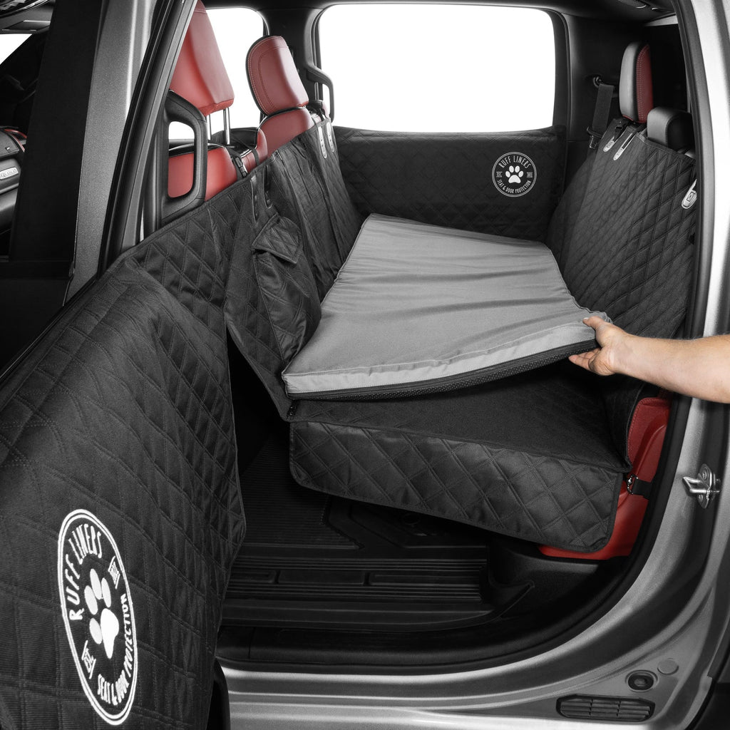 Travel Dog Bed for Cars and Trucks, Two-Inch Support Foam in Waterproof Washable Black or Gray Covers source image 8