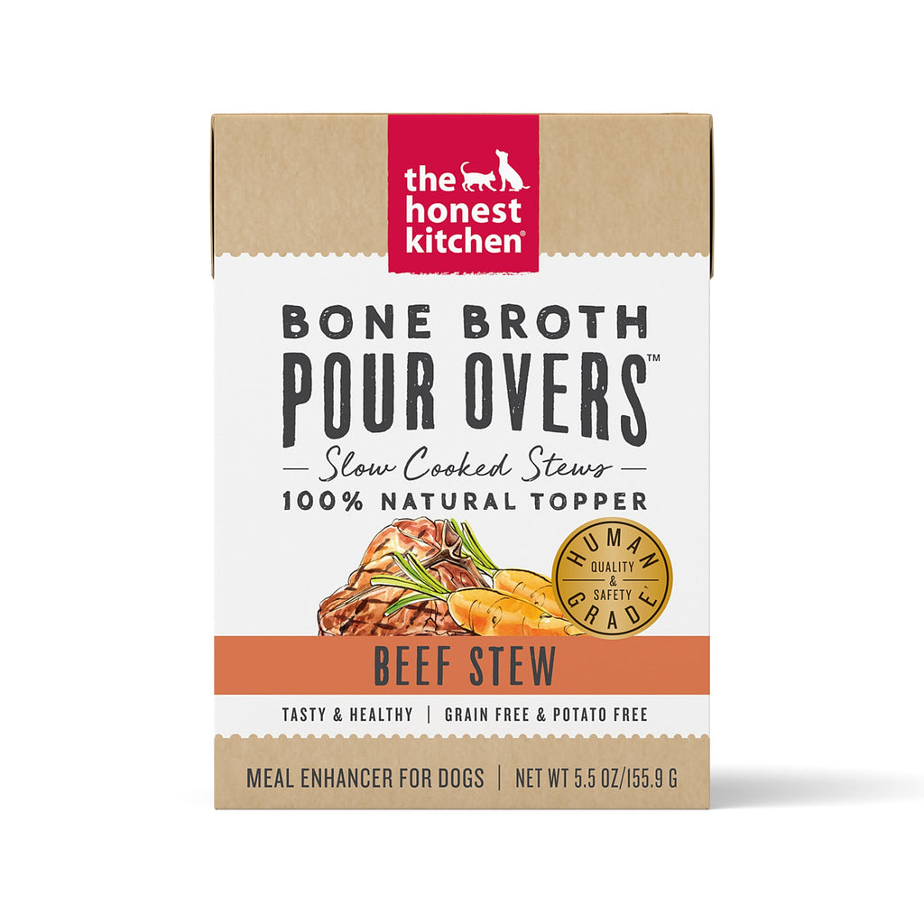 Beef Bone Broth Dog Food Topper, Twelve 5.5-Ounce Pour-Over Packs for Daily Meals and Enrichment Toys source image 8
