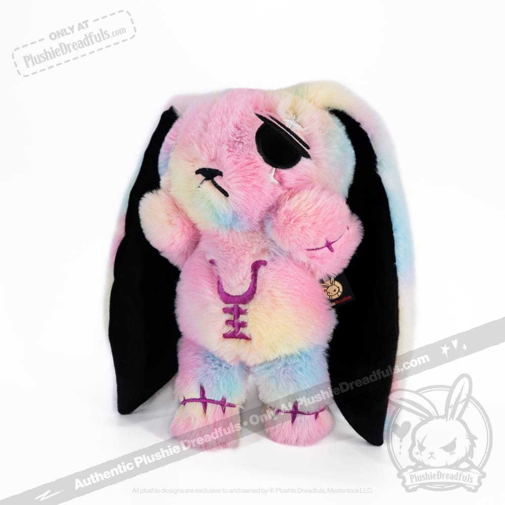 Tie-Dye Anxiety Rabbit Plush Set, 50 cm Character with Two Worry Bunnies Stored Inside the Zippered Body source image 8