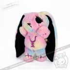 Tie-Dye Anxiety Rabbit Plush Set, 50 cm Character with Two Worry Bunnies Stored Inside the Zippered Body source image 8