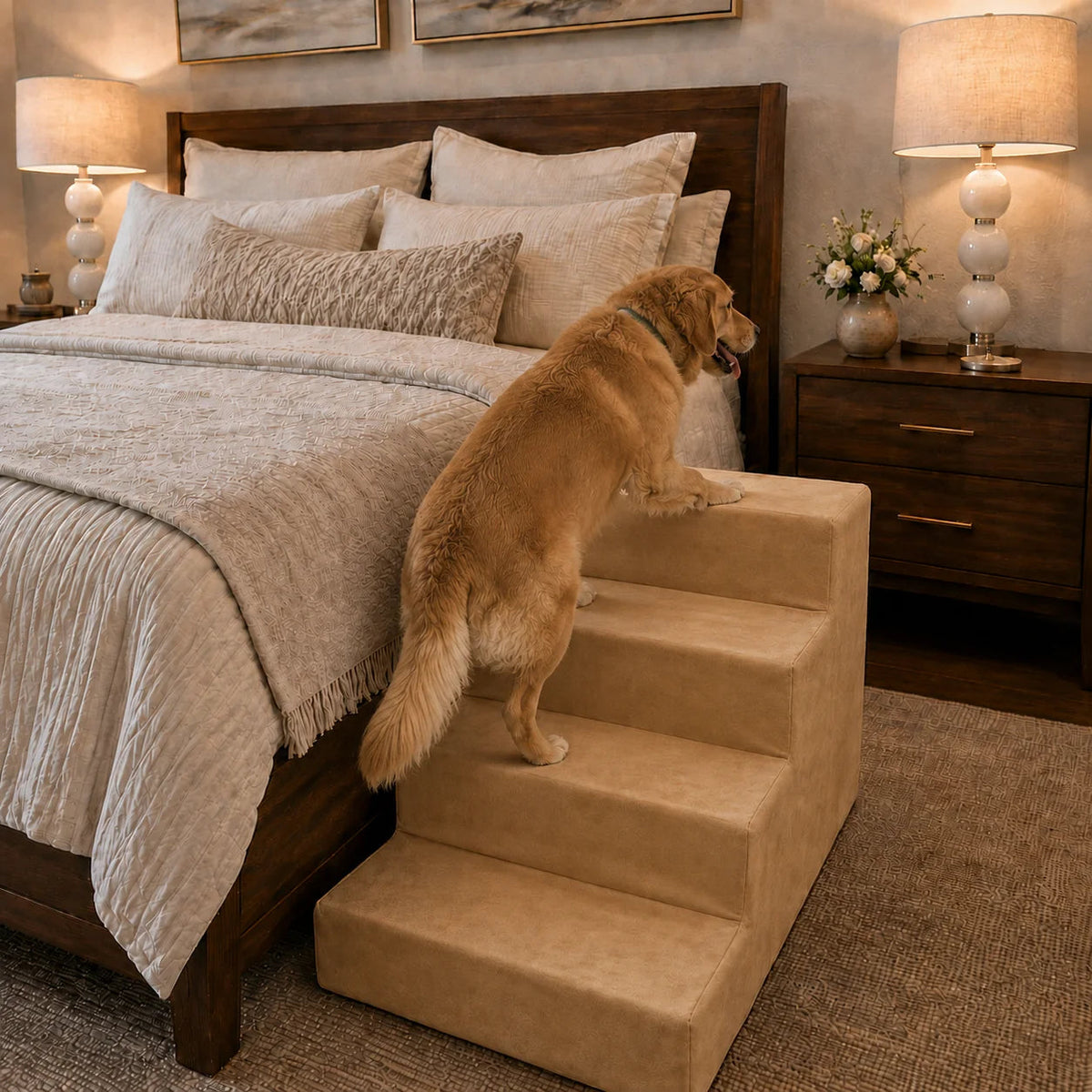 Foam Pet Stairs for Beds and Sofas, Supportive Micro Suede Steps in Three Heights and Four Colors source image 8