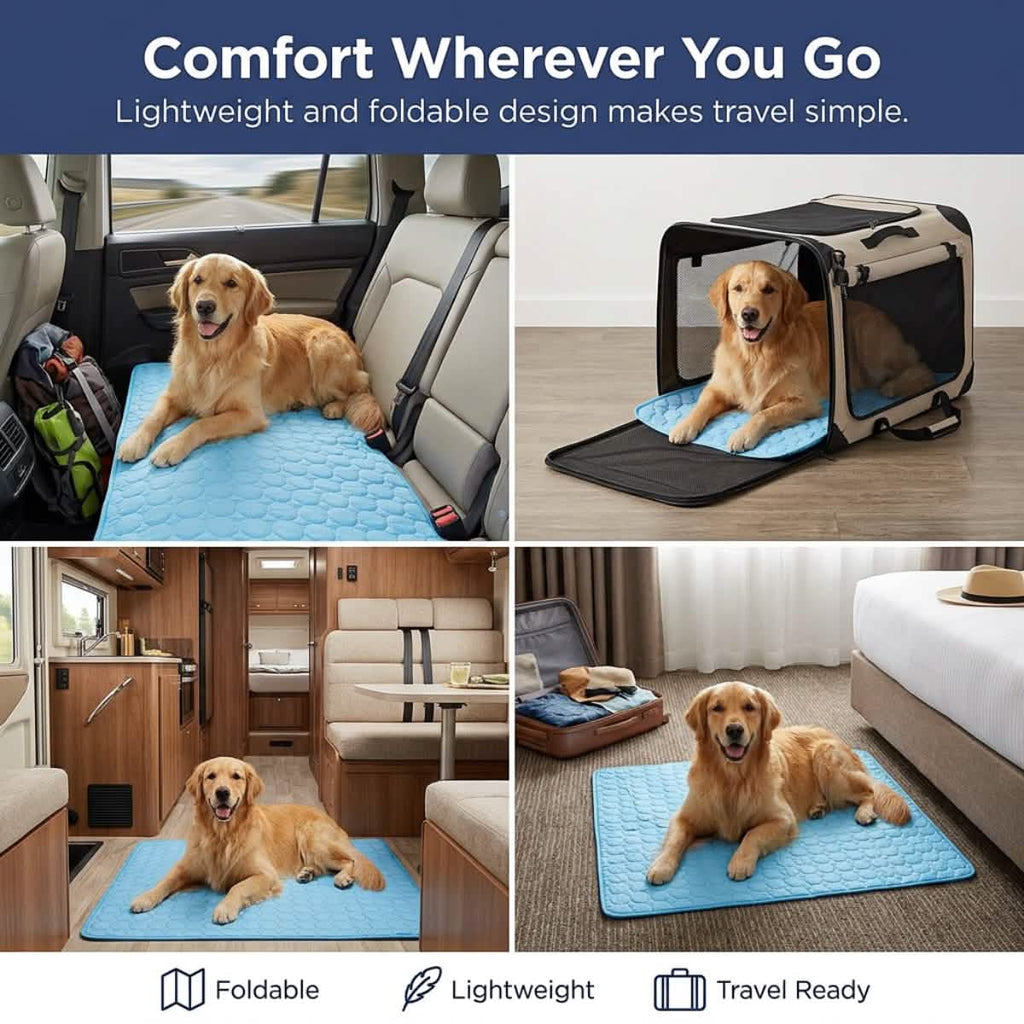 Self-Cooling Dog Mat in Three Crate-Friendly Sizes, Ice Silk Surface for Indoor, Car and Summer Rest source image 8