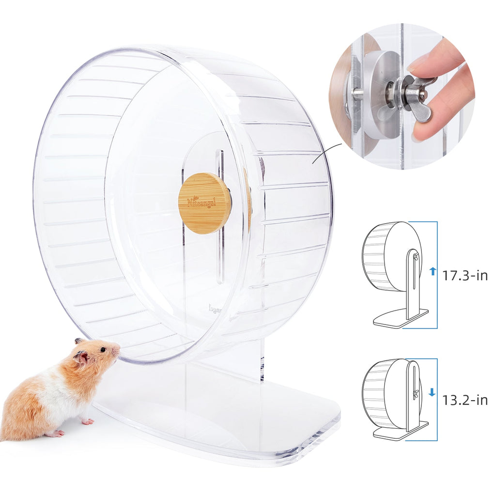 Super-Silent Hamster Exercise Wheel with Adjustable Height and Dual-Bearing Spinner in Four Sizes source image 8