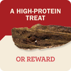 Redbarn Choppers featured on a white and red background with the text, 'A High-protein treat or reward.'