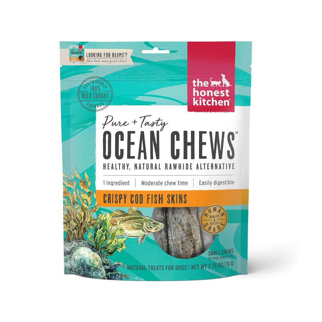 Ocean Chews Crispy Cod Fish Skins Natural Rawhide Alternative from The Honest Kitchen ::2.75-oz