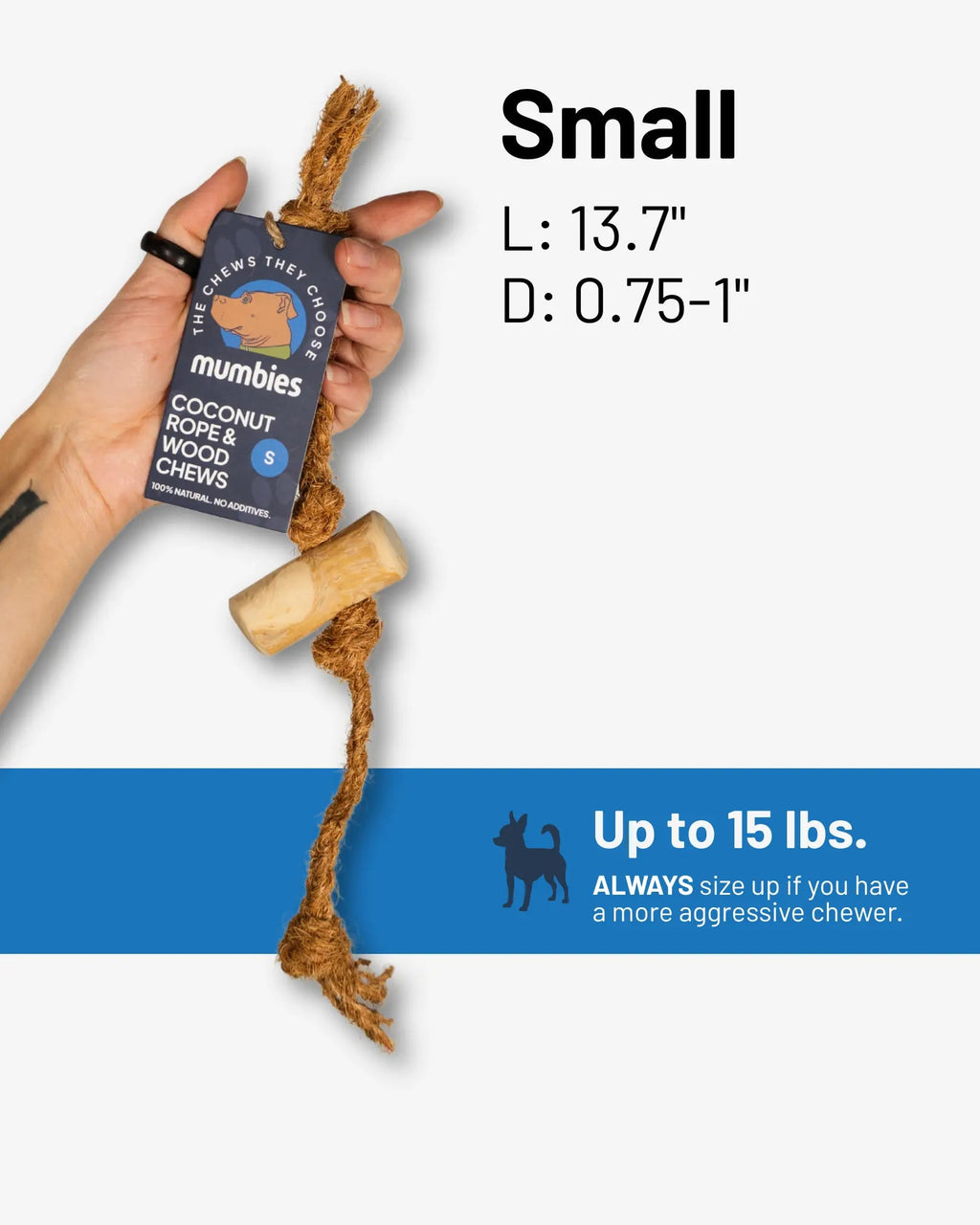 Coconut Rope and Coffee Wood Dog Chew Toy product image 6