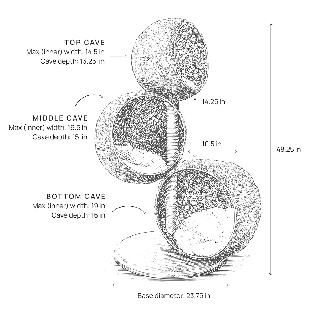 Three-Cave Rattan Cat Tree product image 8