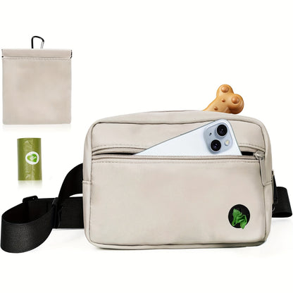 Dog Treat Pouch for Training - Waist Belt Bag with Poop Bag Dispenser, Detachable Treat Bag & Carabiner - Dog Walking Bag for Puppy Training Rewards, Fits Phone, Keys & Water Bottle