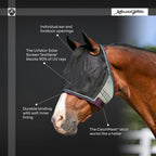 90% UV-Blocking Horse Fly Mask and Halter, Breathable Fleece-Lined Protection for Year-Round Wear source image 9