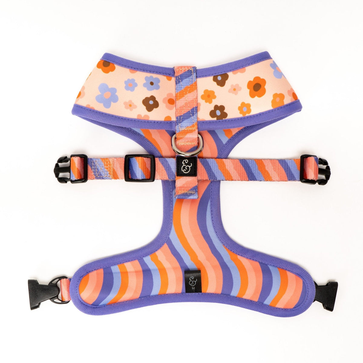 Reversible Floral Dog Harness in Water-Repellent Neoprene, Flexible Everyday Fit from XS to XL source image 9
