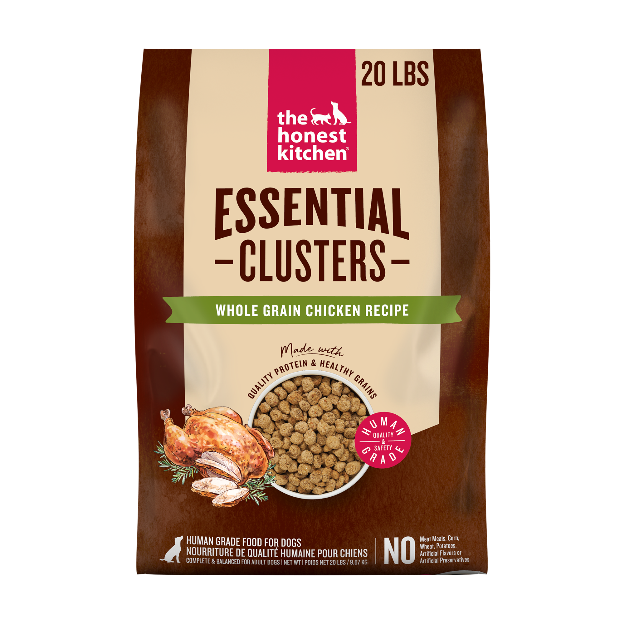 Whole Grain Chicken Dry Dog Food Clusters, Minimally Processed Human-Grade Recipe in 5 lb and 20 lb Bags source image 9