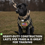Heavy-Duty Tactical No-Pull Dog Harness with Dual D-Ring Control and Quick-Release Metal Buckles product image 9
