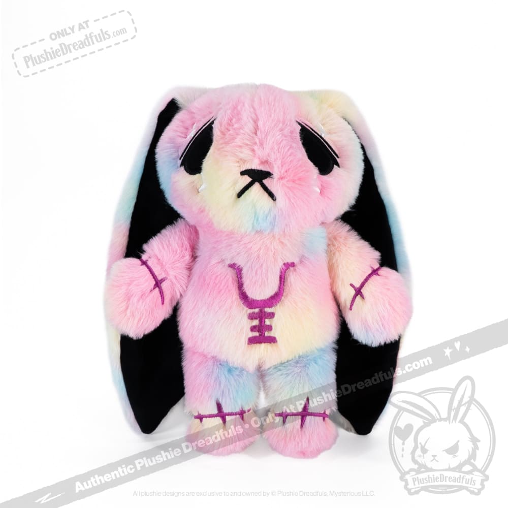 Tie-Dye Anxiety Rabbit Plush Set, 50 cm Character with Two Worry Bunnies Stored Inside the Zippered Body source image 9