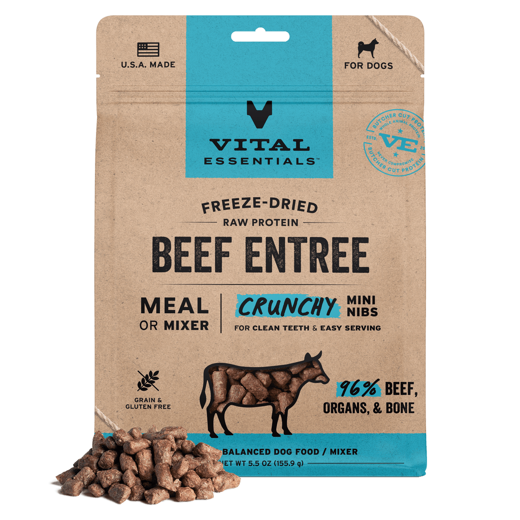 Freeze-Dried Raw Beef Dog Food Mini Nibs for Complete Meals or Mixers, Available in Four Bag Sizes source image 9