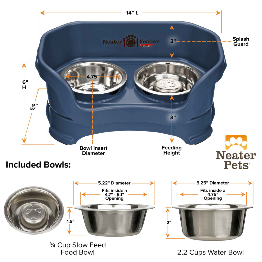 Elevated Slow Feeder Station for Dogs, Stainless Steel Bowl Set and Spill-Catching Basin in Three Sizes source image 9