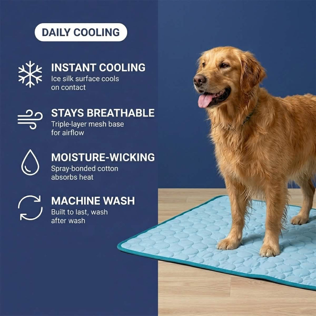 Self-Cooling Dog Mat in Three Crate-Friendly Sizes, Ice Silk Surface for Indoor, Car and Summer Rest source image 9