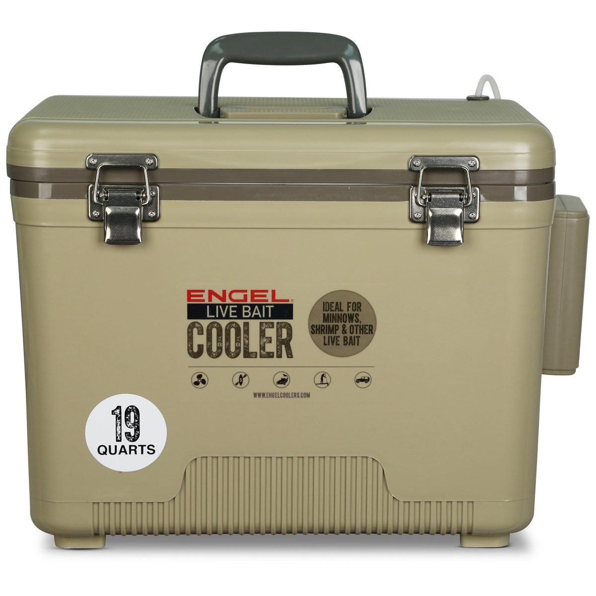 19 Quart Live Bait Cooler, USB-C Rechargeable Aerator and Stainless Hardware for Fishing Trips source image 9