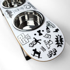Elevated Double Dog Bowl Stand, Medium Skateboard-Deck Feeder with Two 4-Cup Stainless Steel Bowls source image 9