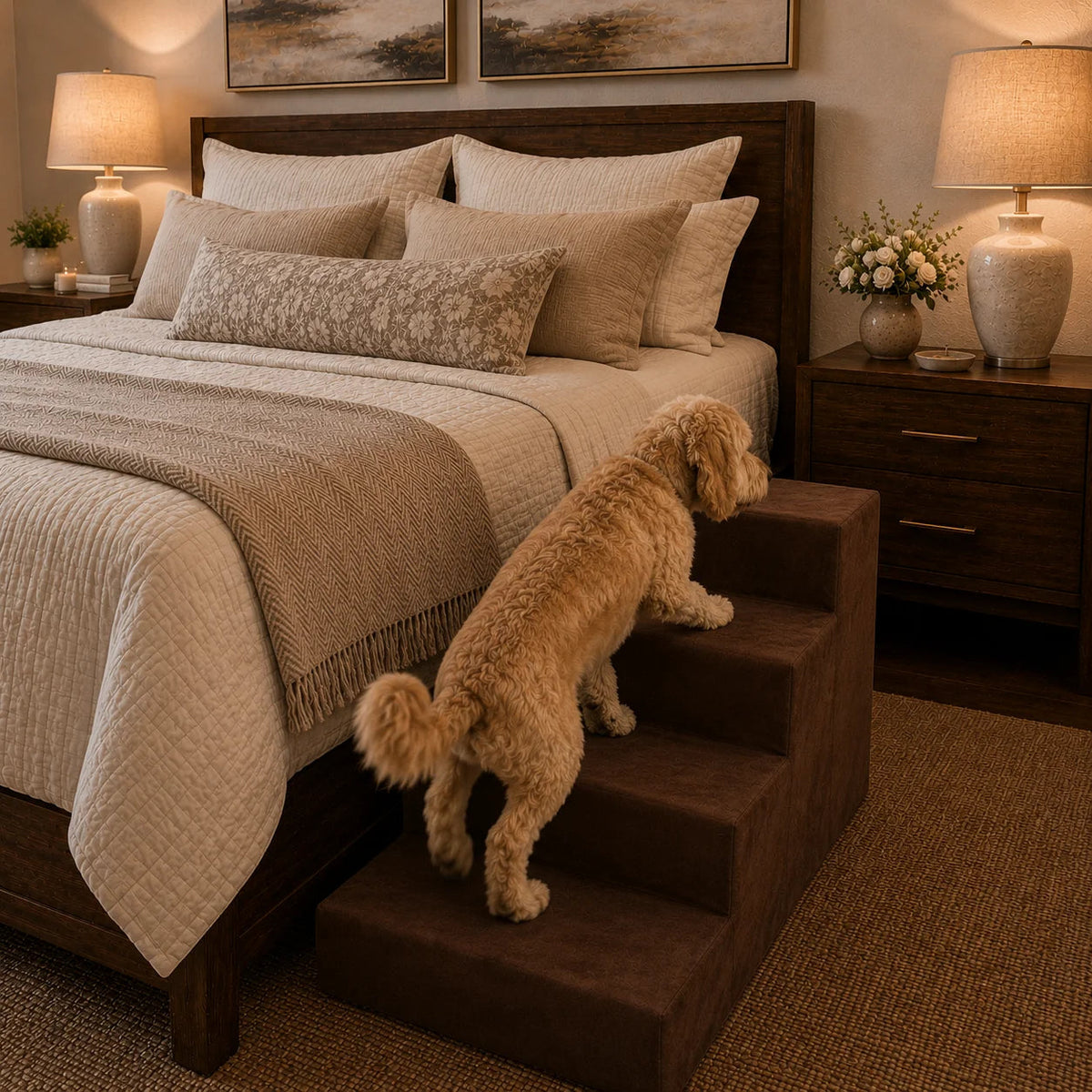 Foam Pet Stairs for Beds and Sofas, Supportive Micro Suede Steps in Three Heights and Four Colors source image 9