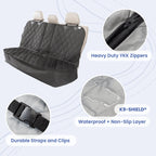Split Rear Seat Dog Cover for Fold-Down Seats, 54-Inch Waterproof Non-Slip Protector in Four Colors source image 9