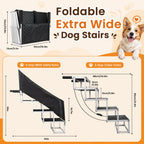 Folding Dog Stairs for SUVs, Beds and Sofas, Lightweight Aluminum Frame Rated to 230 Pounds source image 9