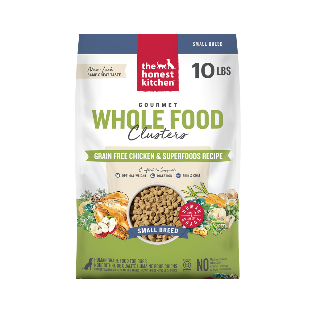 The Honest Kitchen Whole Food Clusters Whole Grain Chicken &amp; Superfoods Recipe for Small Breeds Human Grade Dry Dog Food ::10-lb