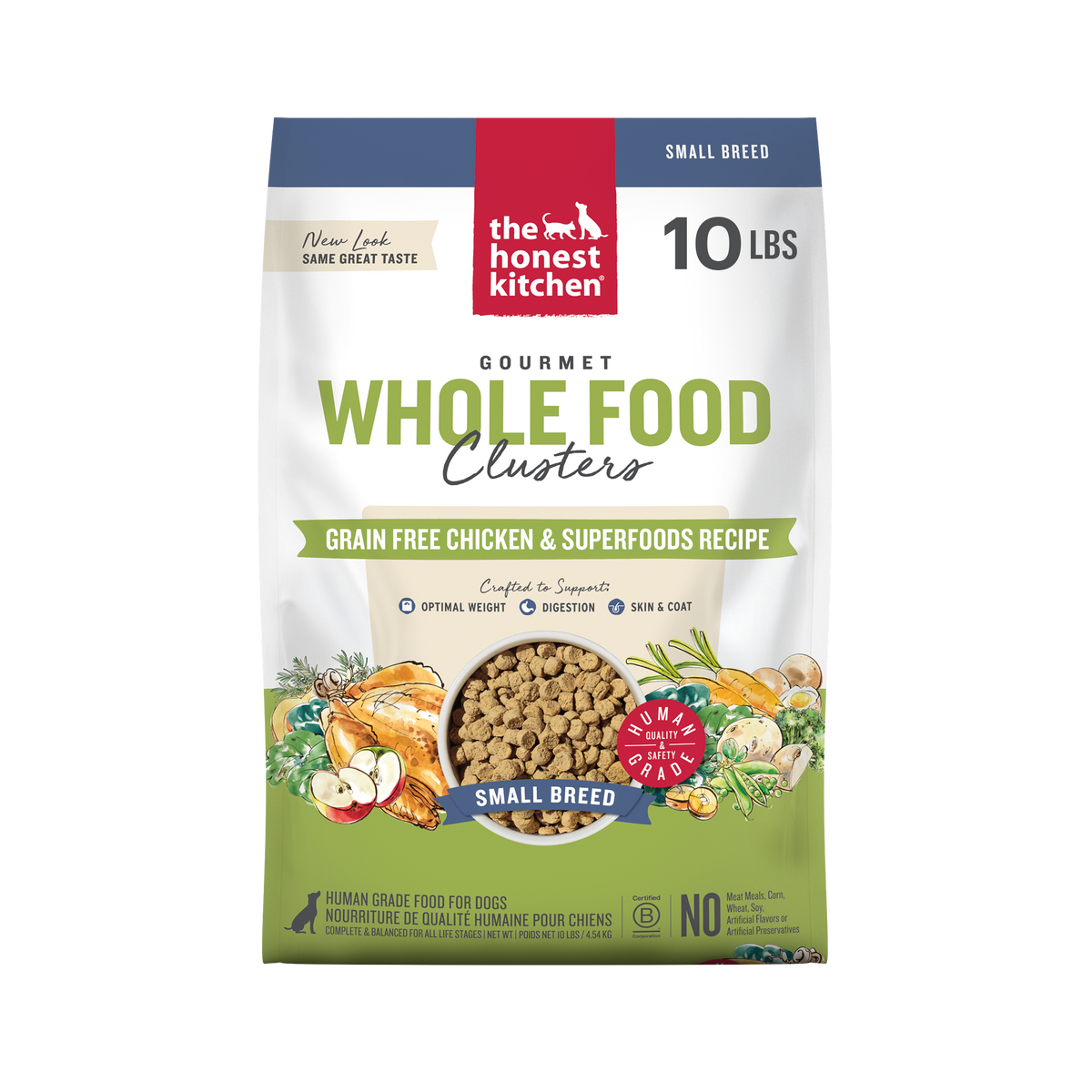 The Honest Kitchen Whole Food Clusters Whole Grain Chicken &amp; Superfoods Recipe for Small Breeds Human Grade Dry Dog Food ::10-lb