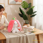 Reversible Bunny Plush Toy Transforming into Strawberry or Carrot Designs in Three Soft Sizes source image 8