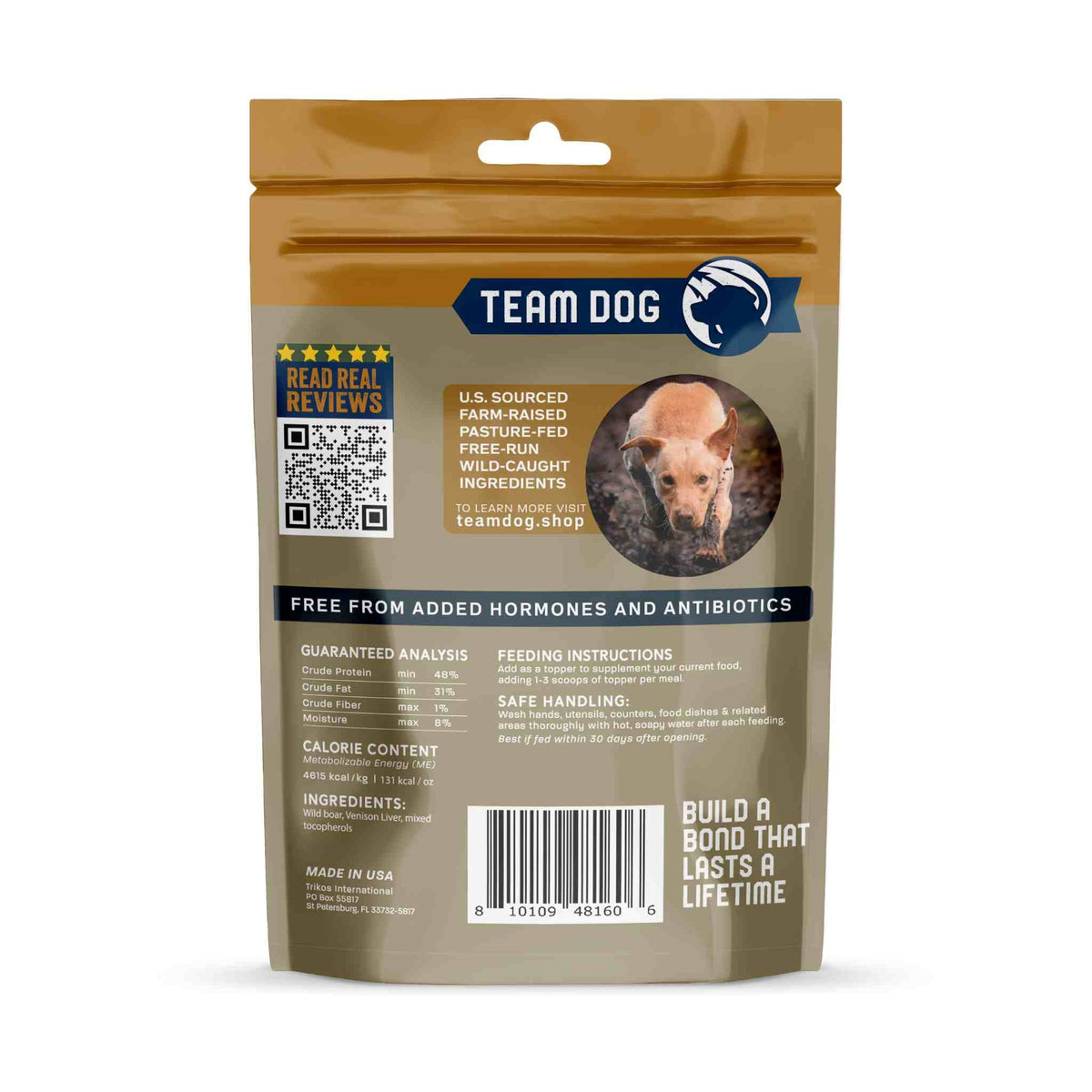Freeze Dried Dog Food Topper, Wild Boar and Venison Liver Recipe in a 5 oz Bag for Daily Meals source image 9