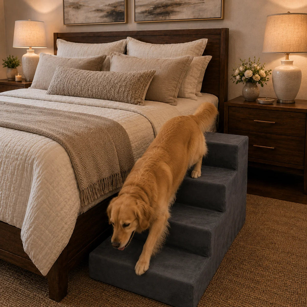 Foam Pet Stairs for Beds and Sofas, Supportive Micro Suede Steps in Three Heights and Four Colors source image 10