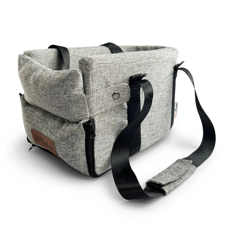 Pet Car Booster Seat and Carrier for Small Pets, Convertible Travel Basket with Safety Tether and Pillow source image 10