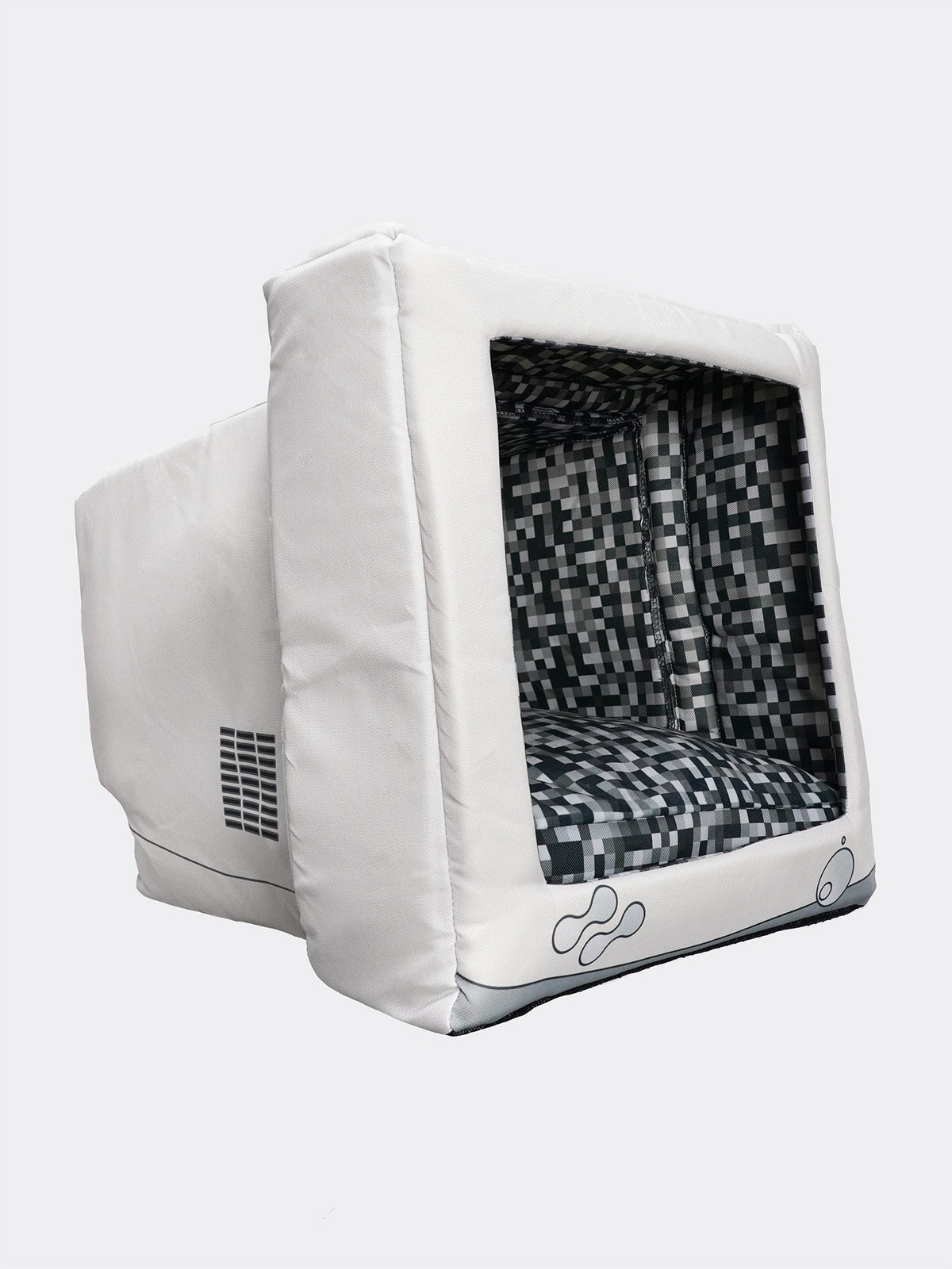 Retro Monitor Pet Cave Bed for Cats and Small Dogs, Dual-Texture Cushion and Washable Zipper Cover source image 10