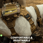 Heavy-Duty Tactical No-Pull Dog Harness with Dual D-Ring Control and Quick-Release Metal Buckles product image 10