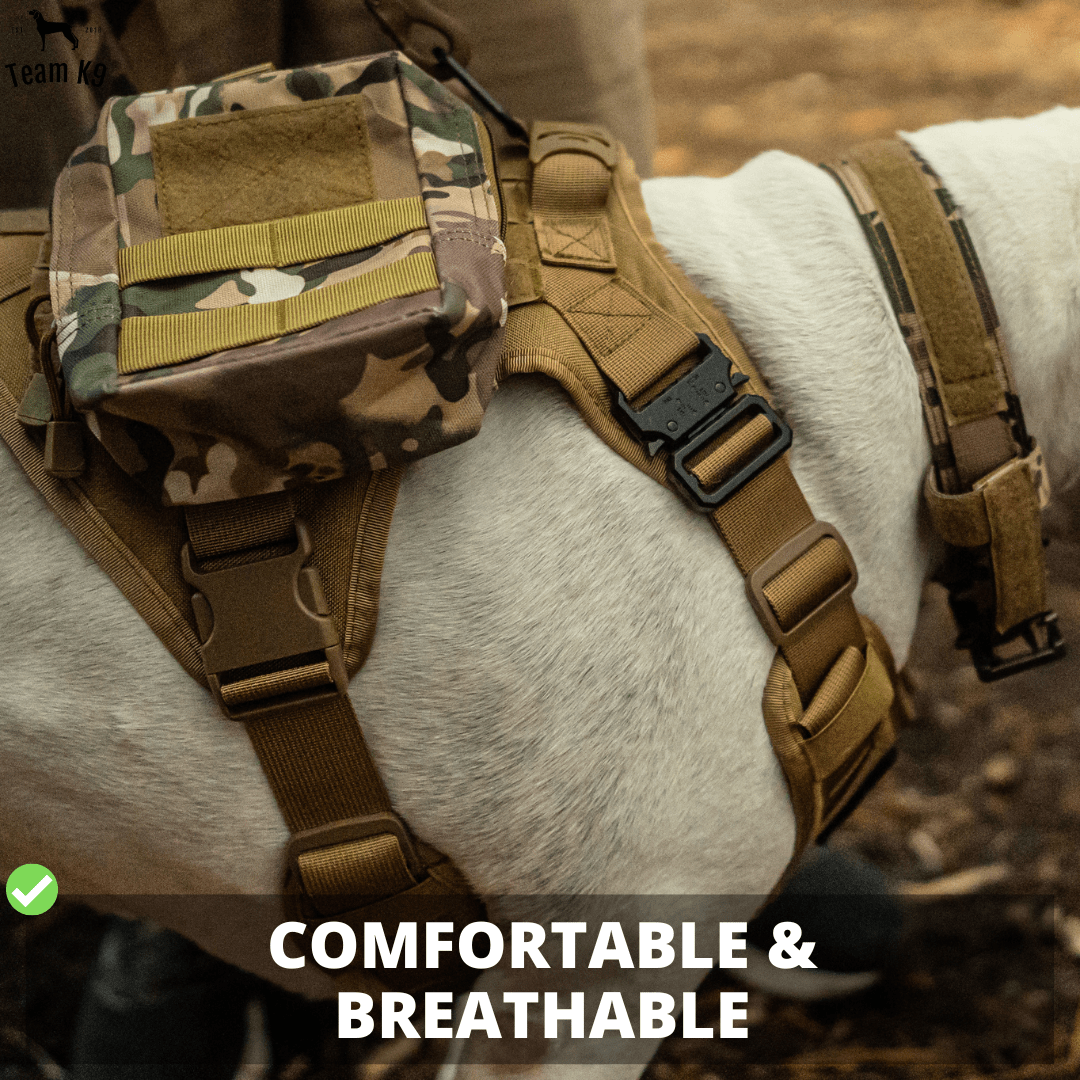 Heavy-Duty Tactical No-Pull Dog Harness with Dual D-Ring Control and Quick-Release Metal Buckles product image 10