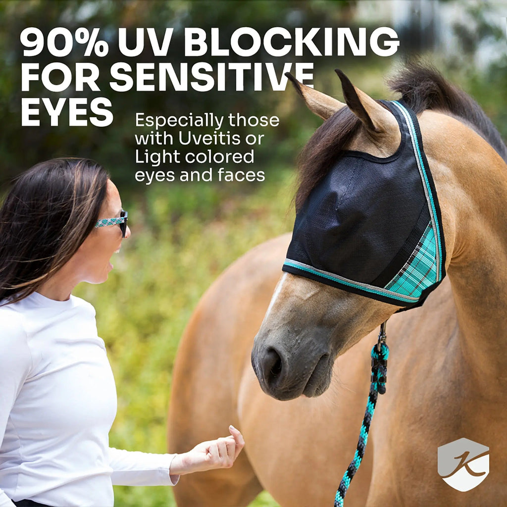 90% UV-Blocking Horse Fly Mask and Halter, Breathable Fleece-Lined Protection for Year-Round Wear source image 10