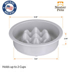 Slow Feeder Dog Bowl, Nine-Peak Non-Skid Two-Cup Design for Flat-Faced and Fast-Eating Dogs source image 10