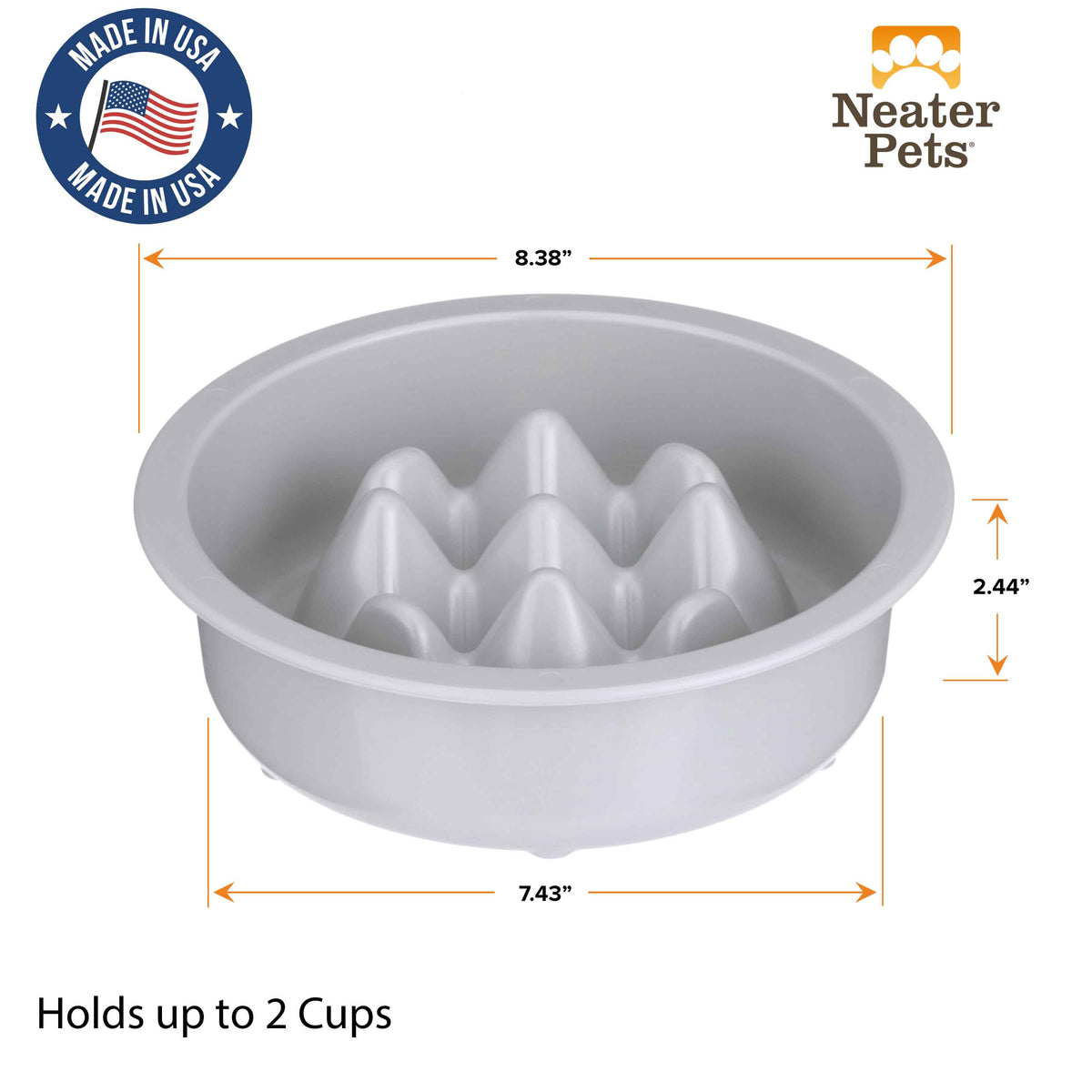 Slow Feeder Dog Bowl, Nine-Peak Non-Skid Two-Cup Design for Flat-Faced and Fast-Eating Dogs source image 10