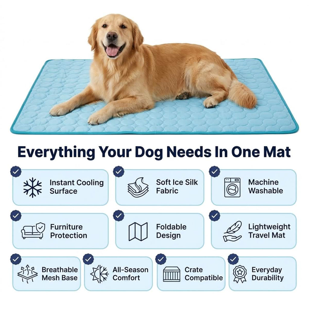 Self-Cooling Dog Mat in Three Crate-Friendly Sizes, Ice Silk Surface for Indoor, Car and Summer Rest source image 10