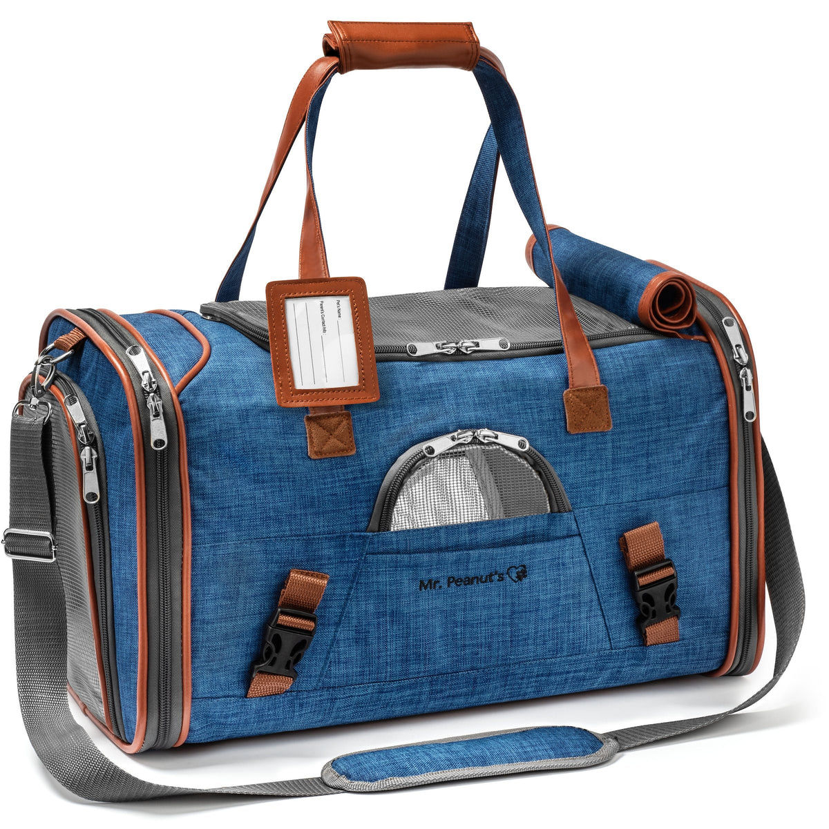 Soft-Sided Airline Pet Carrier for Cats and Small Dogs with Mesh Ventilation and Expandable Port product image 11