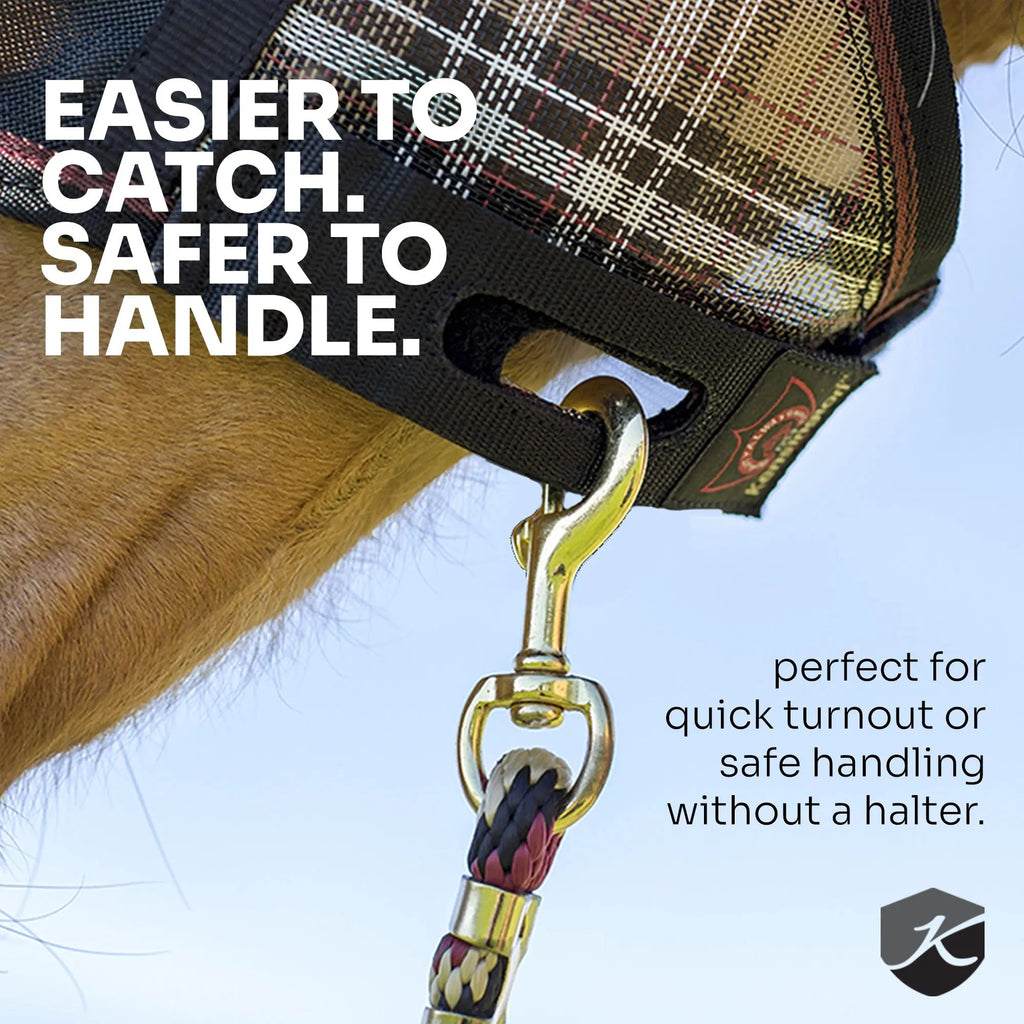 90% UV-Blocking Horse Fly Mask and Halter, Breathable Fleece-Lined Protection for Year-Round Wear source image 11