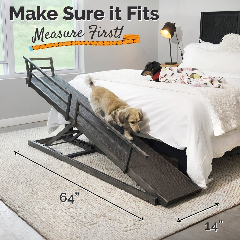 Adjustable Solid Maple Dog Ramp for Beds from 12 to 37 Inches High with Side Rails and Non-Slip Traction product image 11